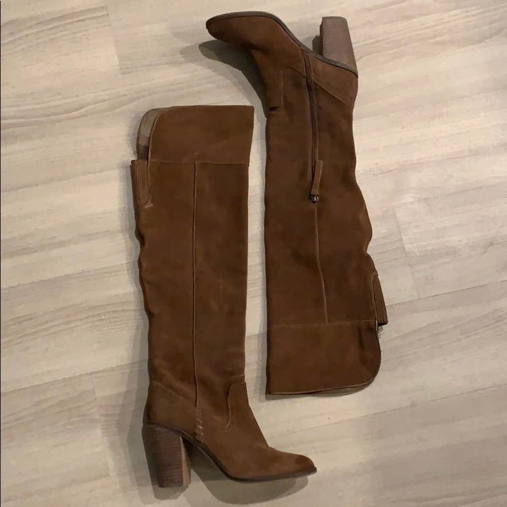 Dolce Vita Chestnut Suede Over the Knee Boots